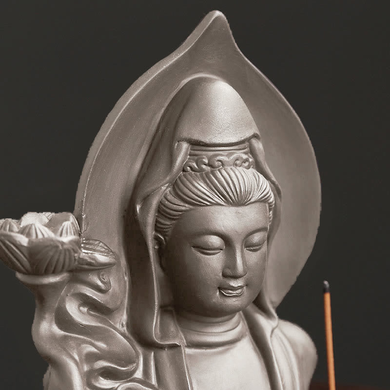 Buddha Stonesチベット観音菩薩 蓮華 癒し 逆流煙噴水 香炉 - image 2