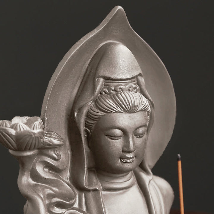Buddha Stonesチベット観音菩薩 蓮華 癒し 逆流煙噴水 香炉 - image 2