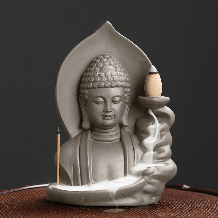 Buddha Stonesチベット観音菩薩 蓮華 癒し 逆流煙噴水 香炉 - 仏 - image 13