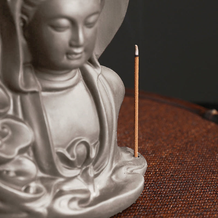 Buddha Stonesチベット観音菩薩 蓮華 癒し 逆流煙噴水 香炉 - image 3