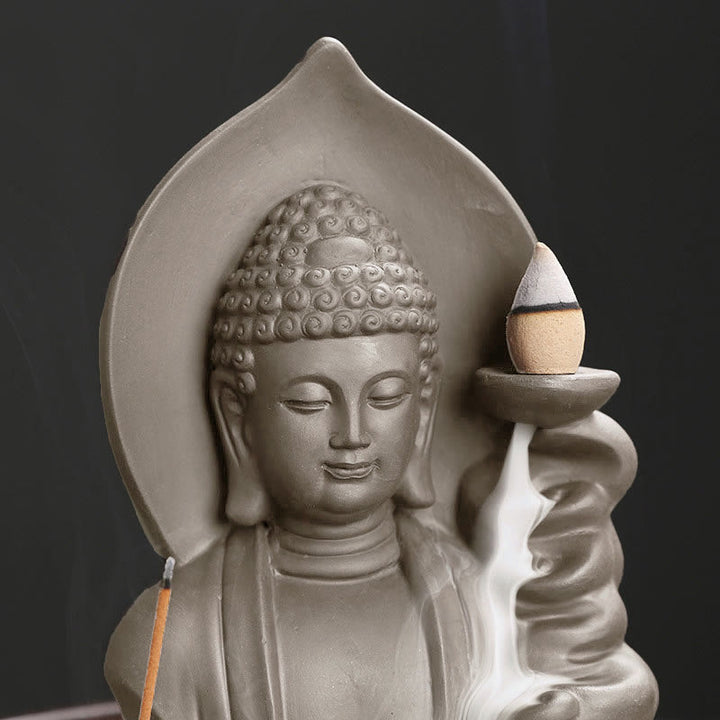 Buddha Stonesチベット観音菩薩 蓮華 癒し 逆流煙噴水 香炉 - image 16