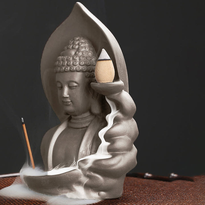 Buddha Stonesチベット観音菩薩 蓮華 癒し 逆流煙噴水 香炉 - image 15