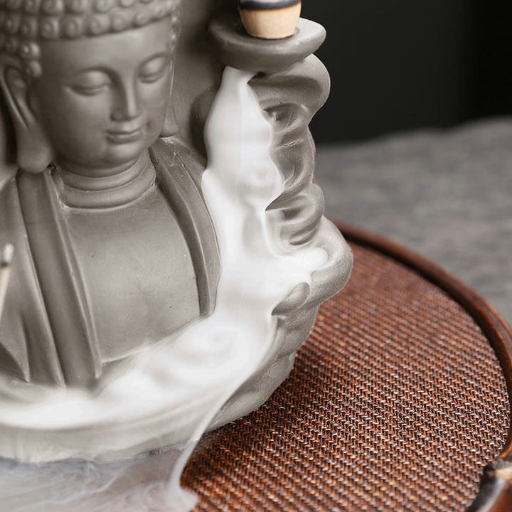 Buddha Stonesチベット観音菩薩 蓮華 癒し 逆流煙噴水 香炉 - image 19