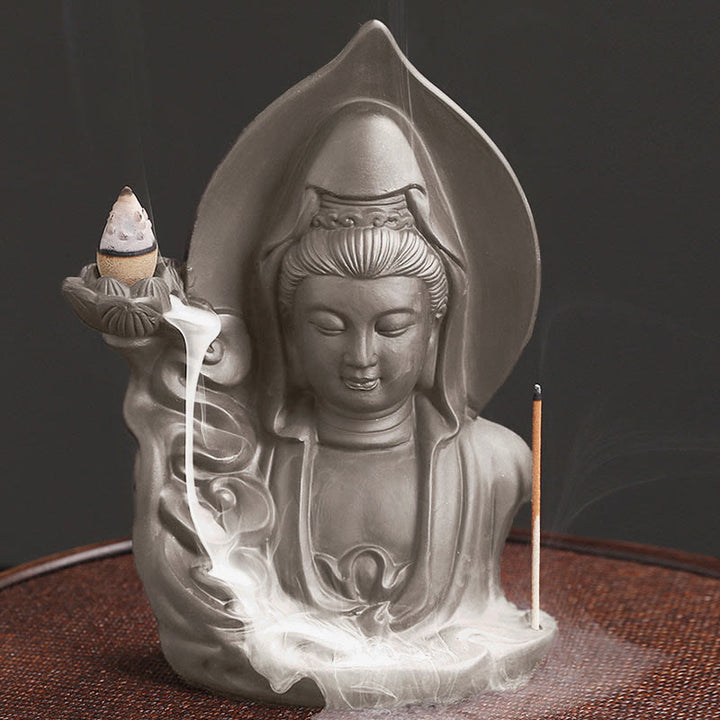 Buddha Stonesチベット観音菩薩 蓮華 癒し 逆流煙噴水 香炉 - image 7