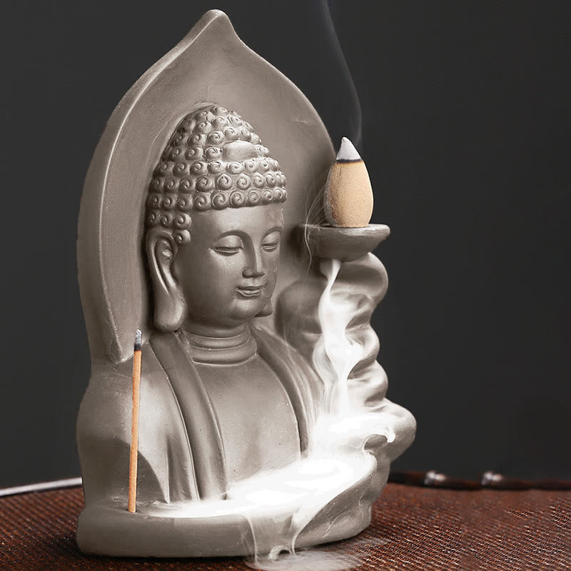 Buddha Stonesチベット観音菩薩 蓮華 癒し 逆流煙噴水 香炉 - image 14