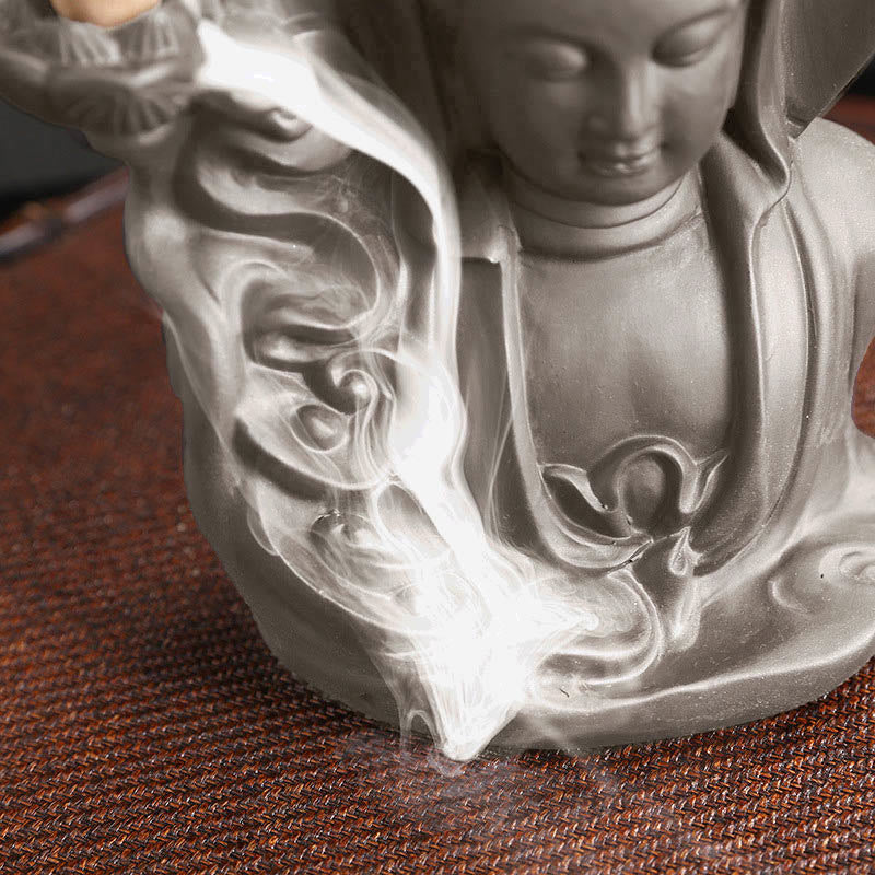 Buddha Stonesチベット観音菩薩 蓮華 癒し 逆流煙噴水 香炉 - image 4