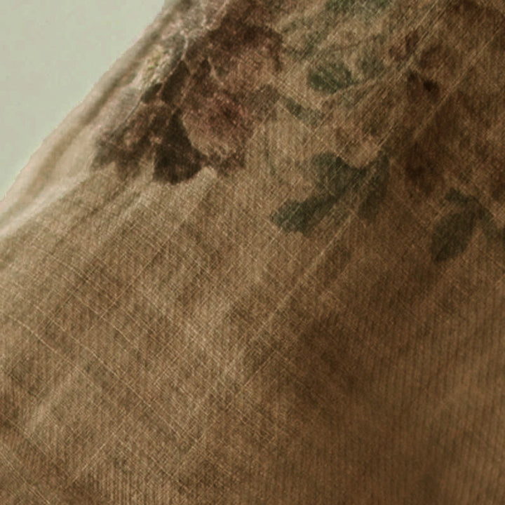 Buddha Stonesパープルフラワープリントカエルボタンデザインシャツ - image 9