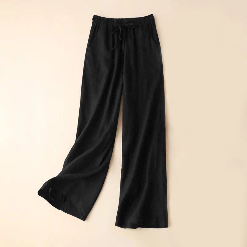 Buddha Stonesカジュアル ハイウエスト レースアップ ワイドレッグパンツ ポケット付き - 黒 - US12、 UK/AU16、 EU44 (3XL) - image 17