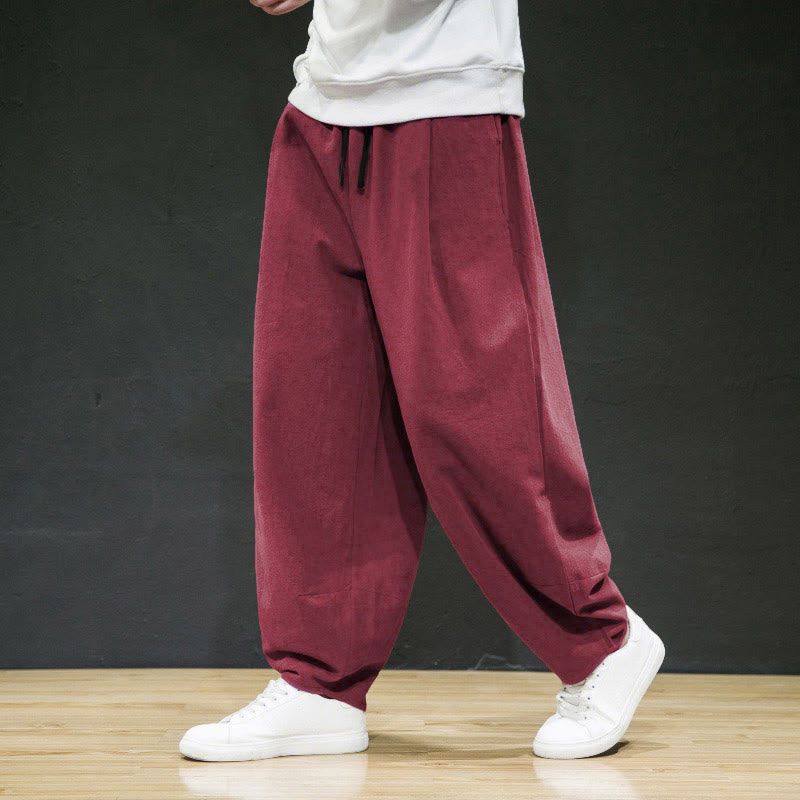 Buddha Stonesプレーン カジュアル リネン ブルマー メンズ パンツ ポケット付き - ファイアブリック - US/UK/AU44、EU54（5XL） - image 9