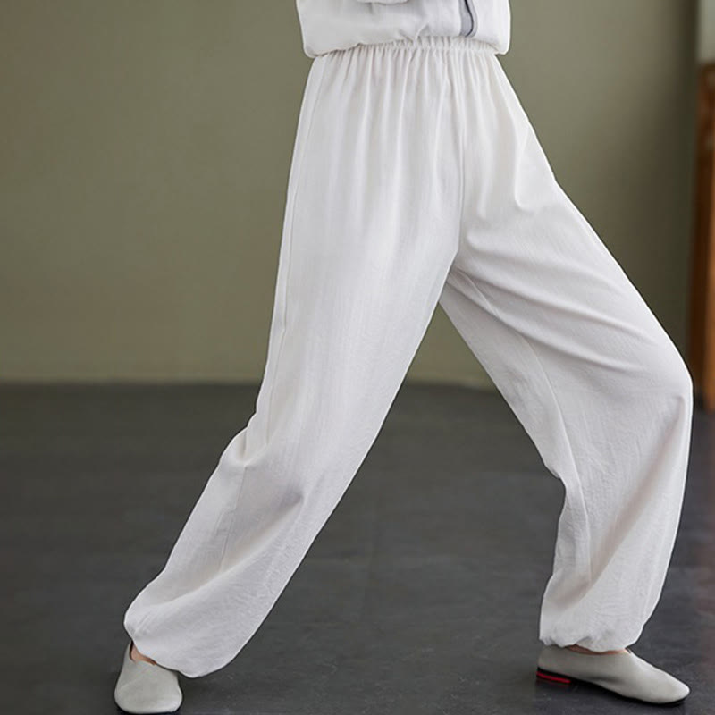 Buddha Stones 2点セット コットン 太極拳シャツ トップパンツ 瞑想 禅服 レディース セット - image 13