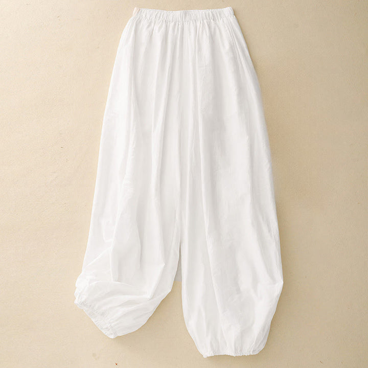 Buddha Stonesカジュアル シンプルデザイン レディース コットン ハーレムパンツ ポケット付き - 白 - US8-10，UK/AU12-14，EU40-42 (2XL) - image 5