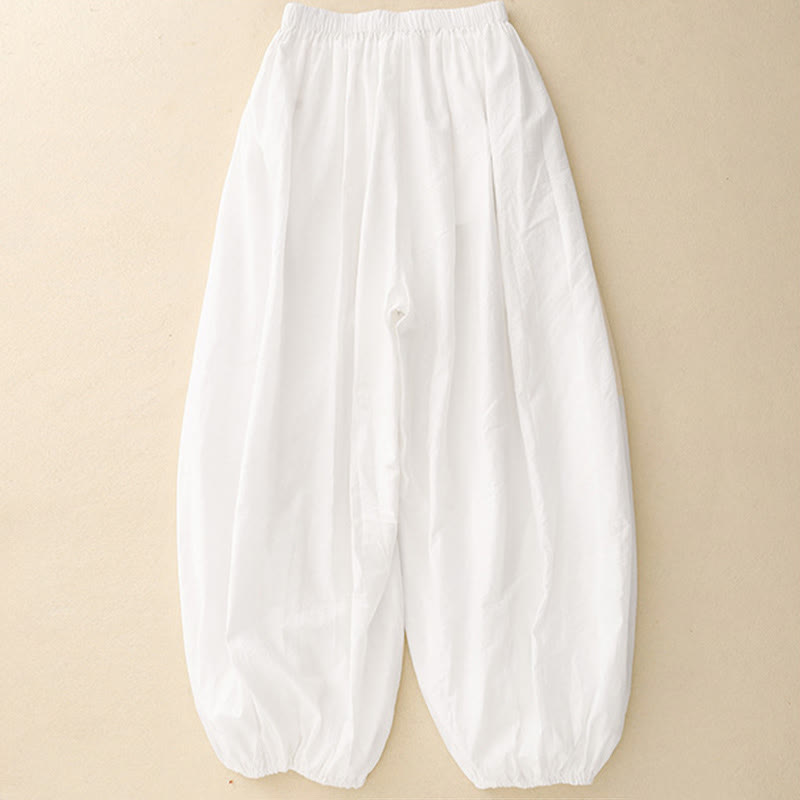 Buddha Stonesカジュアル シンプルデザイン レディース コットン ハーレムパンツ ポケット付き - image 6
