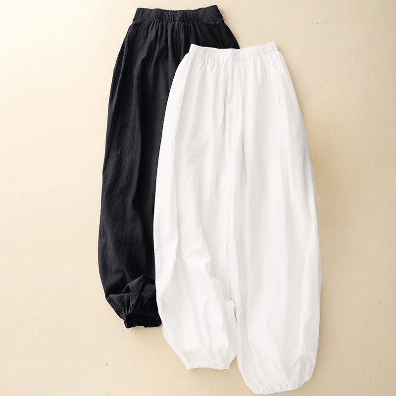 Buddha Stonesカジュアル シンプルデザイン レディース コットン ハーレムパンツ ポケット付き - image 12