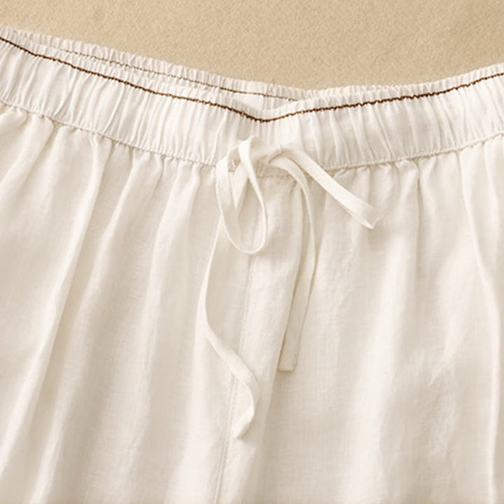 Buddha Stonesカジュアル刺繍花びらレディースコットンリネン7-8丈ハーレムパンツ ポケット付き - image 7