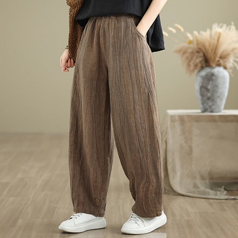 Buddha Stonesカジュアル 無地 レディース コットンリネン ハーレムパンツ ポケット付き - image 10
