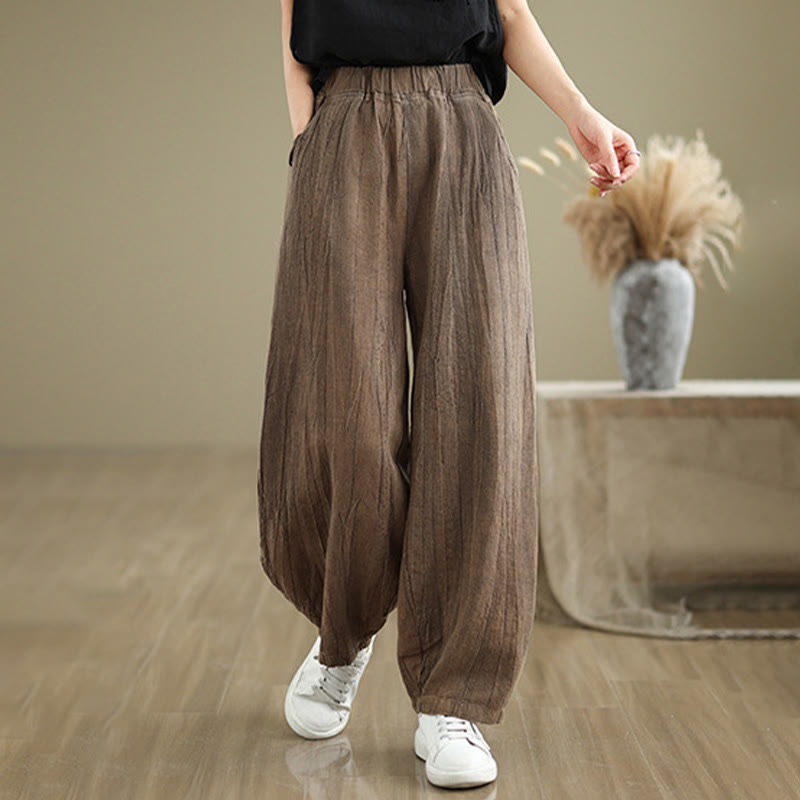 Buddha Stonesカジュアル 無地 レディース コットンリネン ハーレムパンツ ポケット付き - image 11