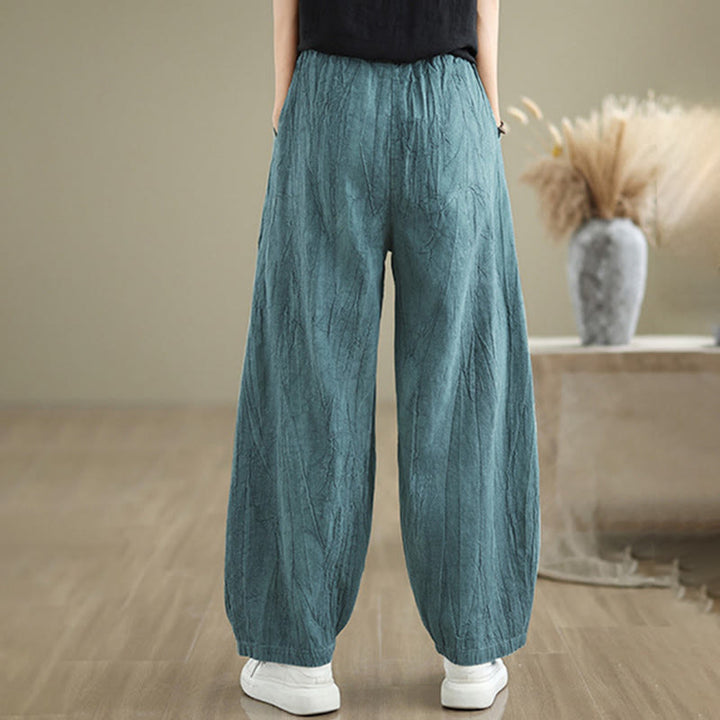 Buddha Stonesカジュアル 無地 レディース コットンリネン ハーレムパンツ ポケット付き - image 16