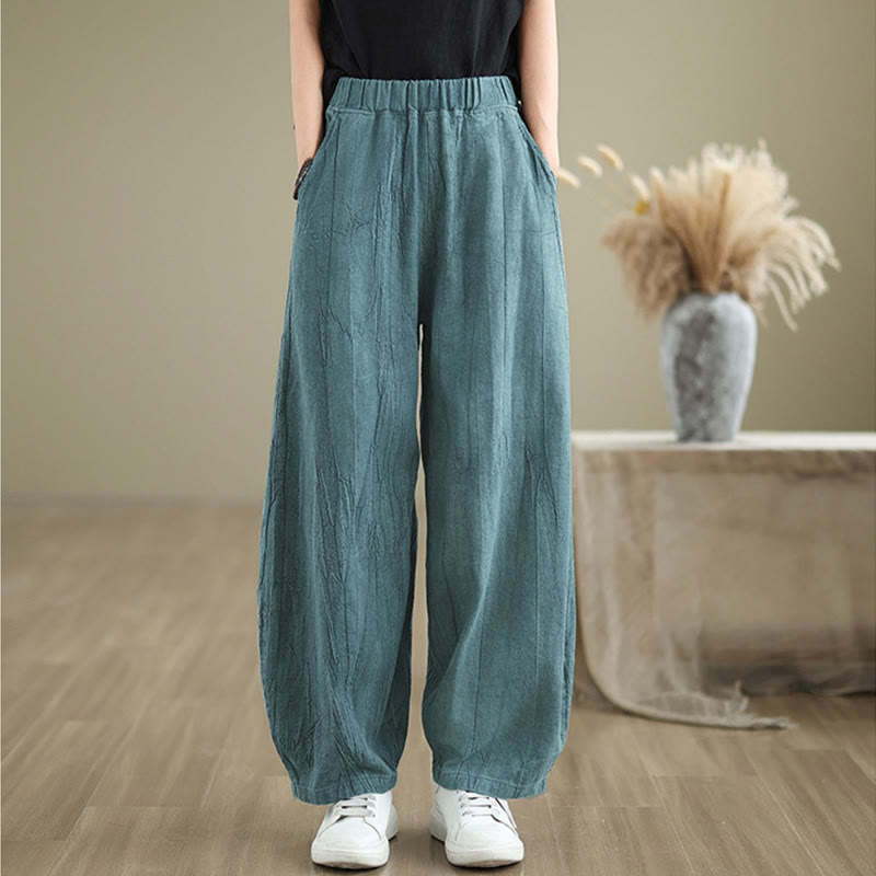 Buddha Stonesカジュアル 無地 レディース コットンリネン ハーレムパンツ ポケット付き - image 19