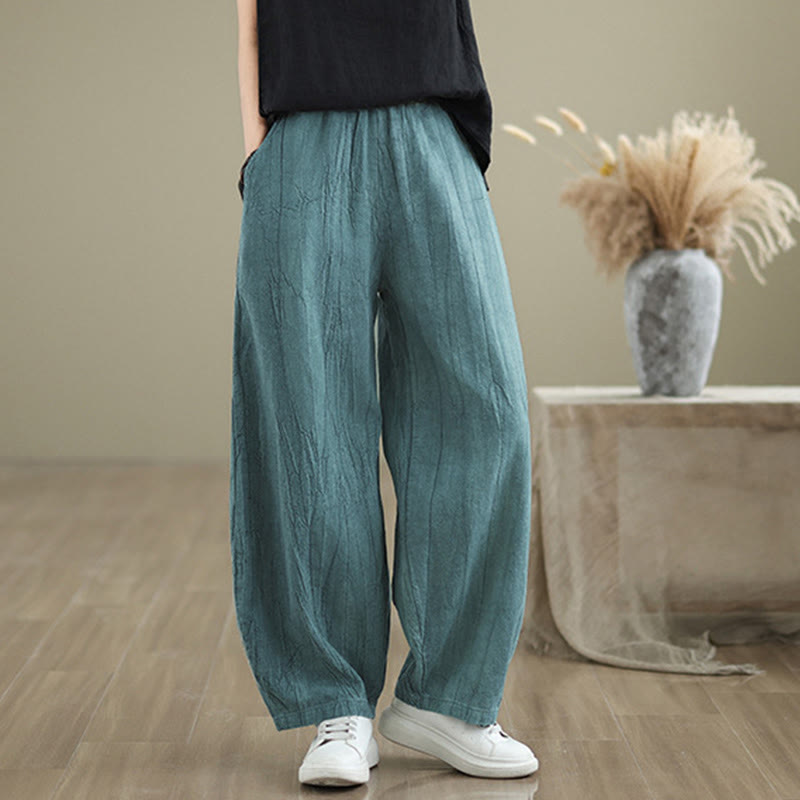 Buddha Stonesカジュアル 無地 レディース コットンリネン ハーレムパンツ ポケット付き - image 17