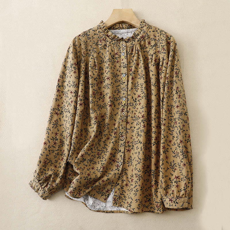 Buddha Stonesカジュアルフローラルクルーネックコットンリネンレディースシャツ - ペルー - US14、 UK/AU18、 EU46 (2XL) - image 17