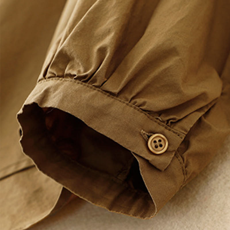 Buddha Stonesプレーンスタンドカラー レディース コットンコーデュロイジャケット - image 3