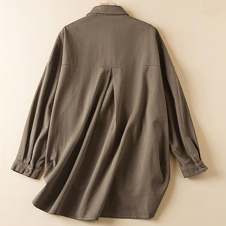 Buddha Stones秋 不規則なデザイン 長袖 レディース コットンリネン ラペルジャケット ポケット付き - image 16