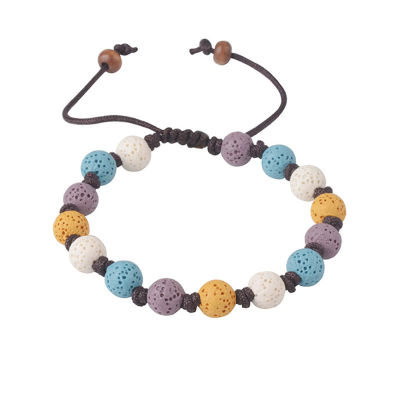 Buddha Stonesカラフルな溶岩石サポートブレスレット - image 18