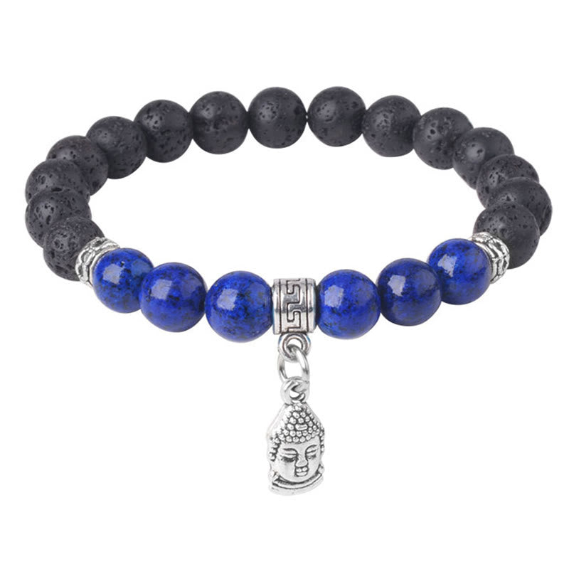 Buddha Stonesブラック溶岩石 クリスタルビーズ 動物柄 ヒーリングブレスレット - image 12
