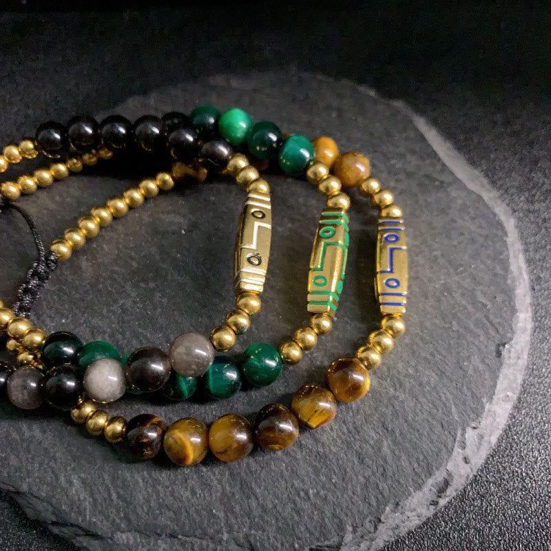 Buddha Stonesかわいい骨模様 タイガーアイ 勇気ビーズブレスレット - image 14