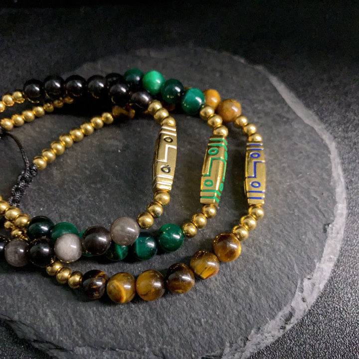 Buddha Stonesかわいい骨模様 タイガーアイ 勇気ビーズブレスレット - image 14