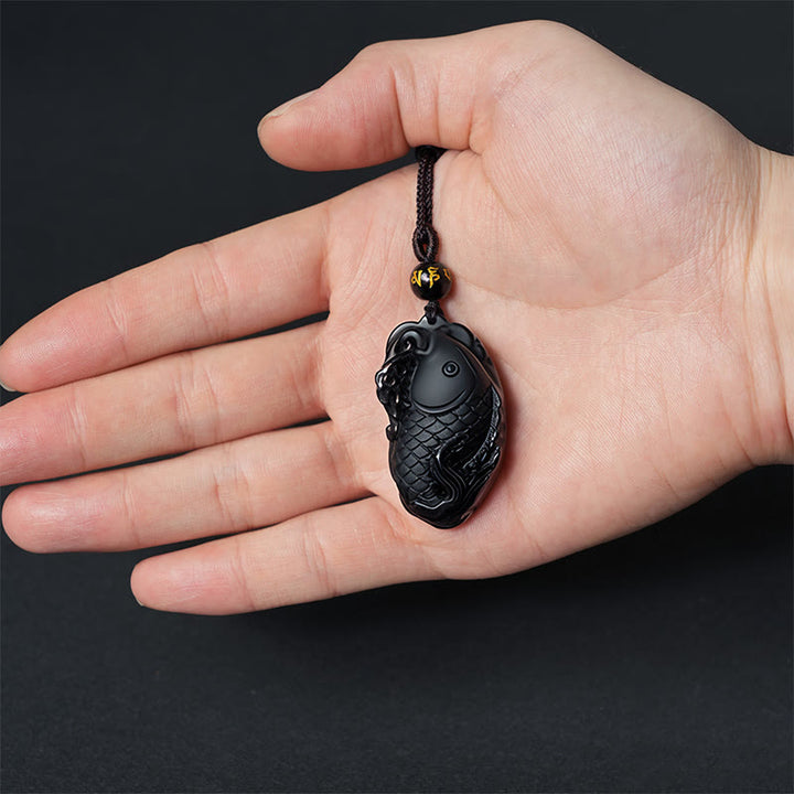 Buddha Stones天然黒曜石 アンフィオックス 強さのネックレスペンダント - image 7