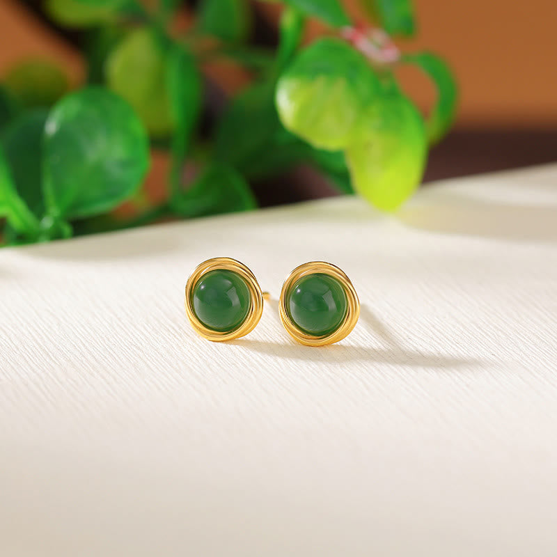 Buddha Stones925スターリングシルバー 和田翡翠瑪瑙琥珀 幸運のイヤリング  - image 2