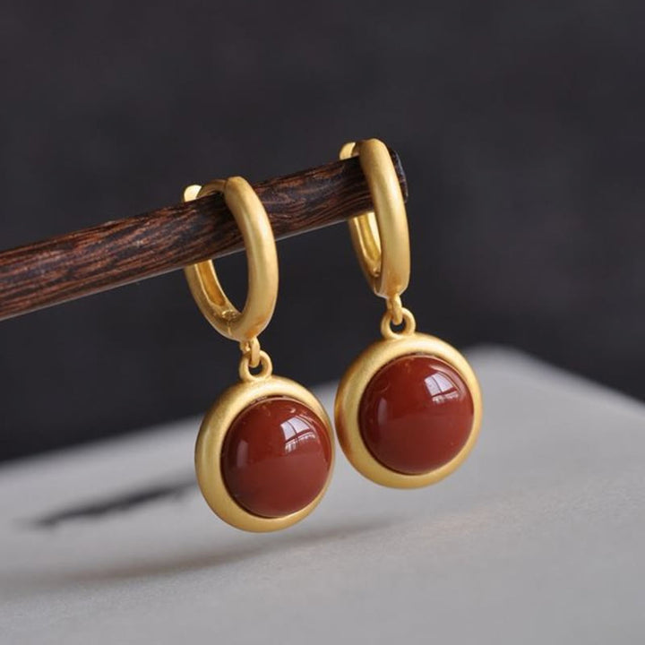 Buddha Stones925スターリングシルバー ホワイトジェイドアゲート豊かさのイヤリング  - image 9