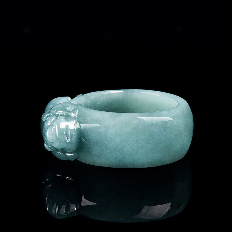 Buddha Stones風水 富と豊かさ翡翠 貔貅 幸運の指輪 - image 2