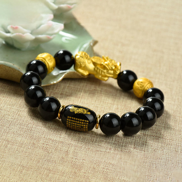 Buddha Stones風水 銅製PiXiu黒曜石 ビーズ開運財運ブレスレット - image 27