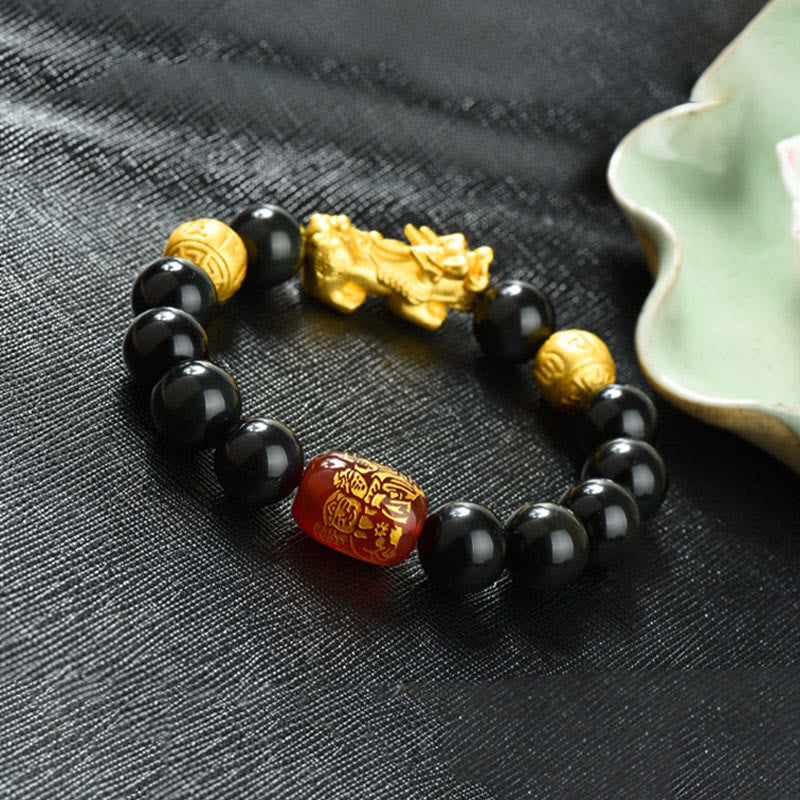 Buddha Stones風水 銅製PiXiu黒曜石 ビーズ開運財運ブレスレット - image 24