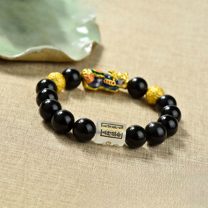 Buddha Stones風水 銅製PiXiu黒曜石 ビーズ開運財運ブレスレット - image 15