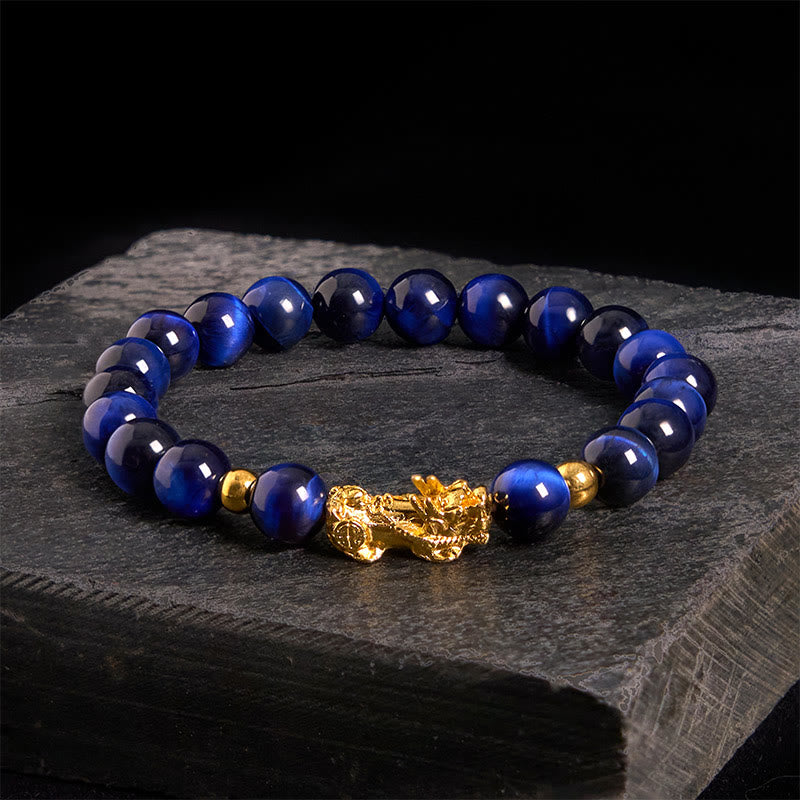 Buddha Stones各種カラータイガーアイビーズPiXiu富勇気ブレスレット - ブルータイガーアイ（手首周り：17～19cm） - image 7