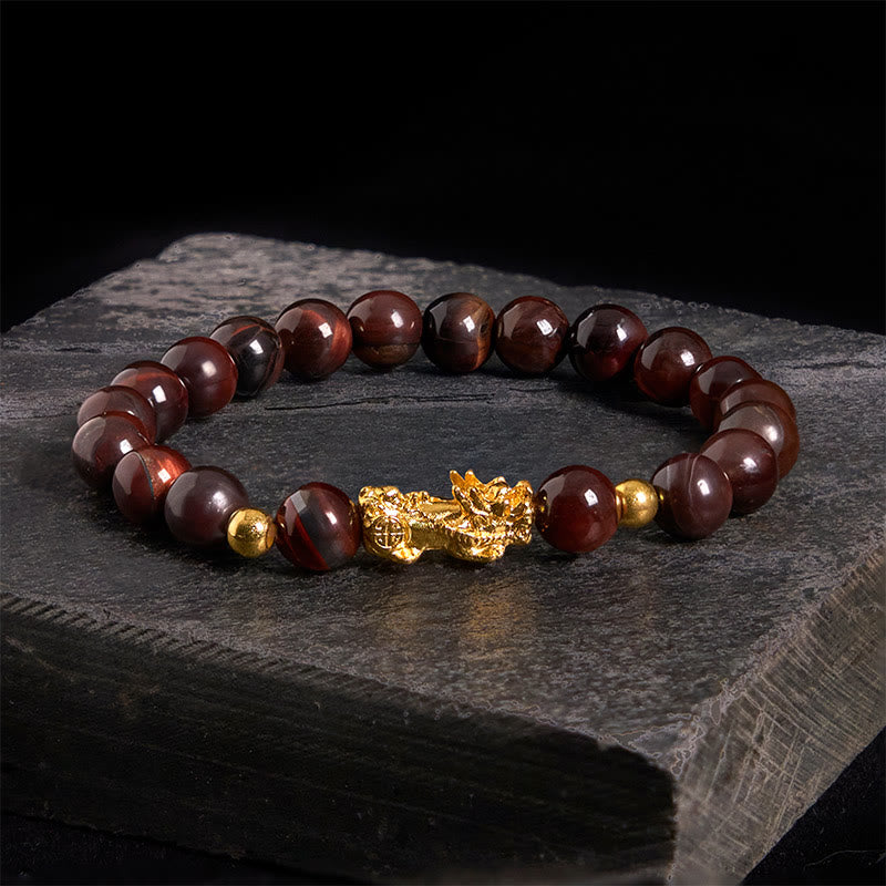 Buddha Stones各種カラータイガーアイビーズPiXiu富勇気ブレスレット - レッドタイガーアイ（手首周り：17～19cm） - image 16