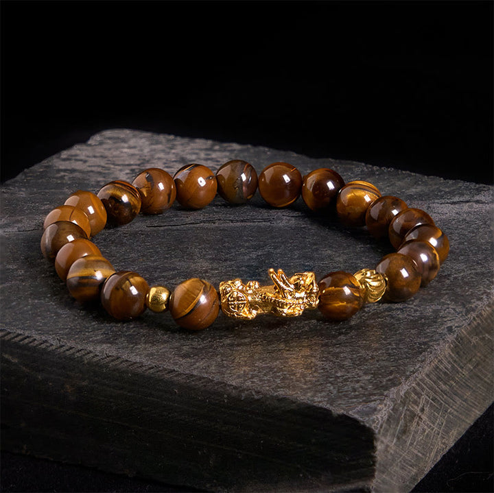 Buddha Stones各種カラータイガーアイビーズPiXiu富勇気ブレスレット - イエロータイガーアイ（手首周り：17～19cm） - image 1