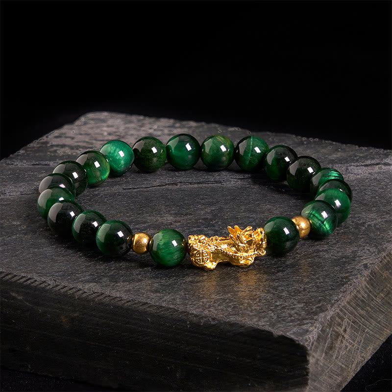 Buddha Stones各種カラータイガーアイビーズPiXiu富勇気ブレスレット - グリーンタイガーアイ（手首周り：17～19cm） - image 21