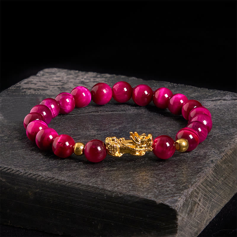 Buddha Stones各種カラータイガーアイビーズPiXiu富勇気ブレスレット - ローズタイガーアイ（手首周り：17～19cm） - image 12