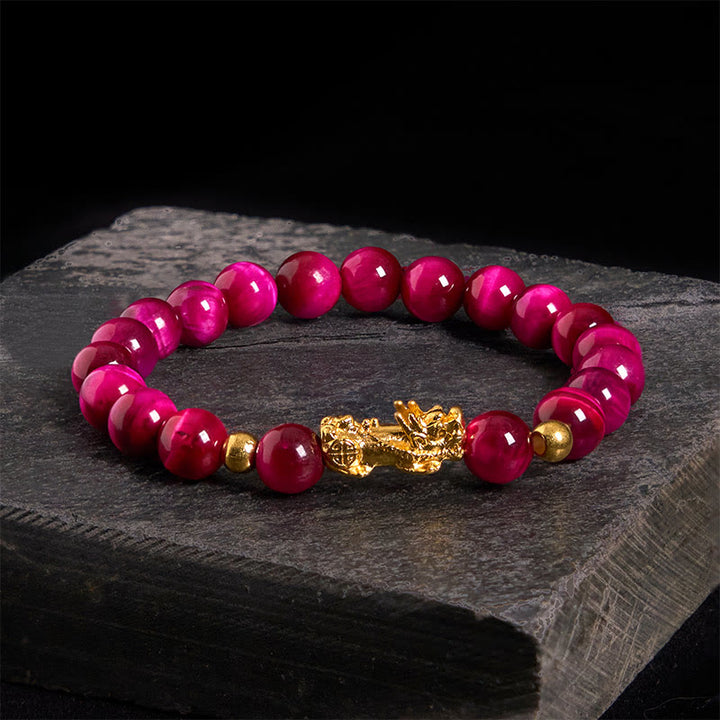 Buddha Stones各種カラータイガーアイビーズPiXiu富勇気ブレスレット - ローズタイガーアイ（手首周り：17～19cm） - image 12