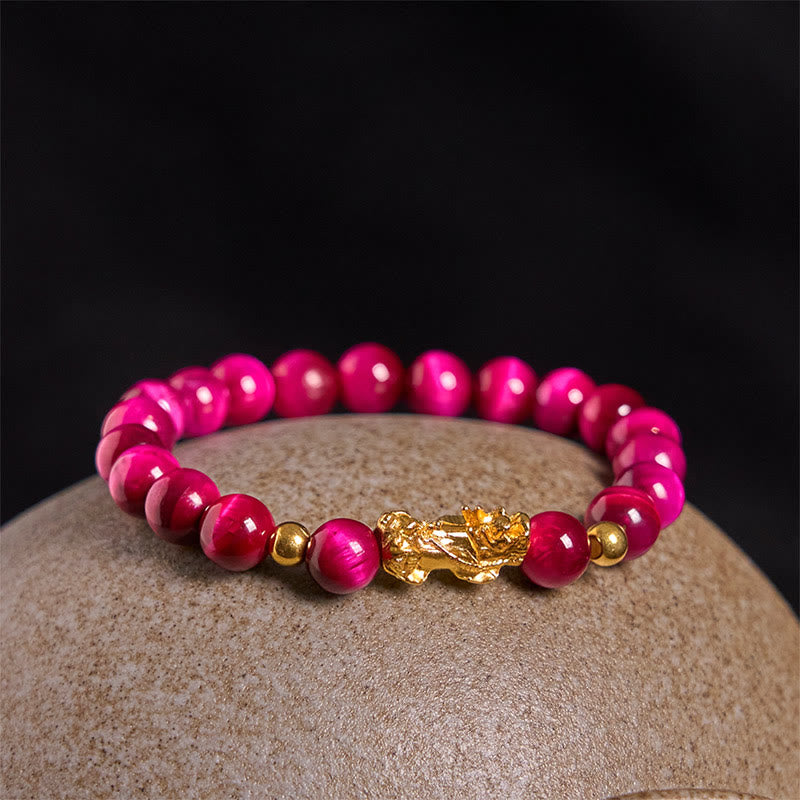 Buddha Stones各種カラータイガーアイビーズPiXiu富勇気ブレスレット - image 13