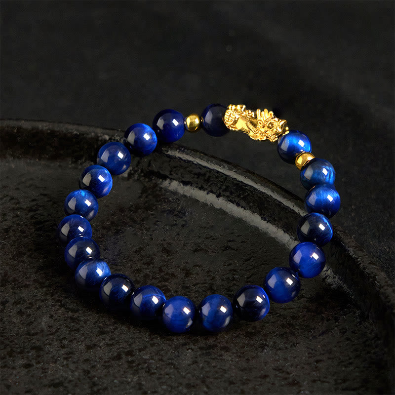 Buddha Stones各種カラータイガーアイビーズPiXiu富勇気ブレスレット - image 9