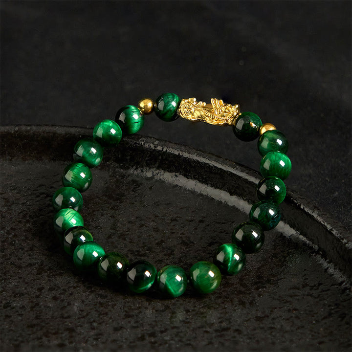 Buddha Stones各種カラータイガーアイビーズPiXiu富勇気ブレスレット - image 23