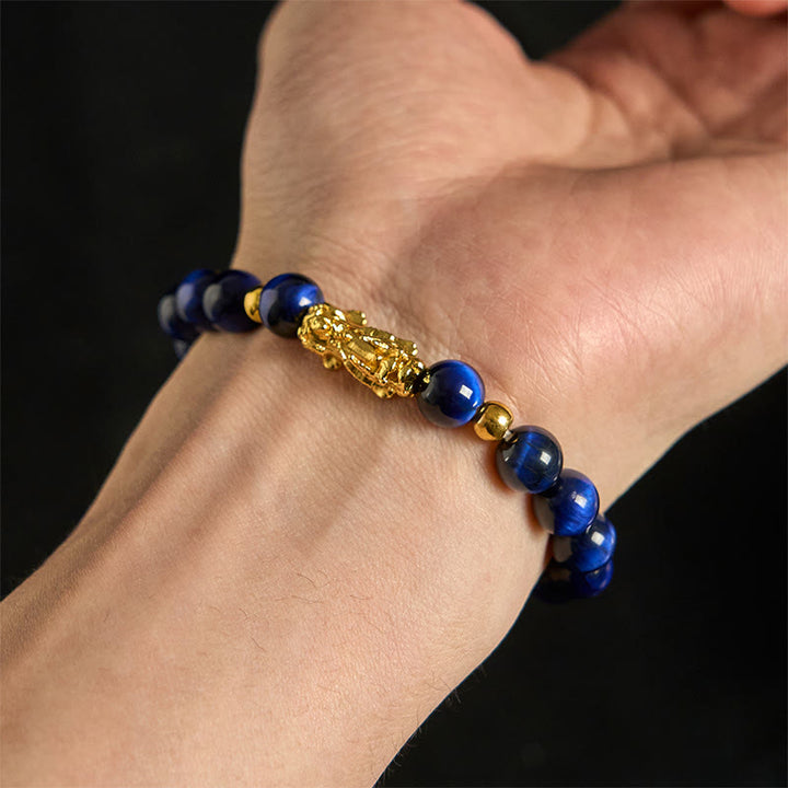 Buddha Stones各種カラータイガーアイビーズPiXiu富勇気ブレスレット - image 10