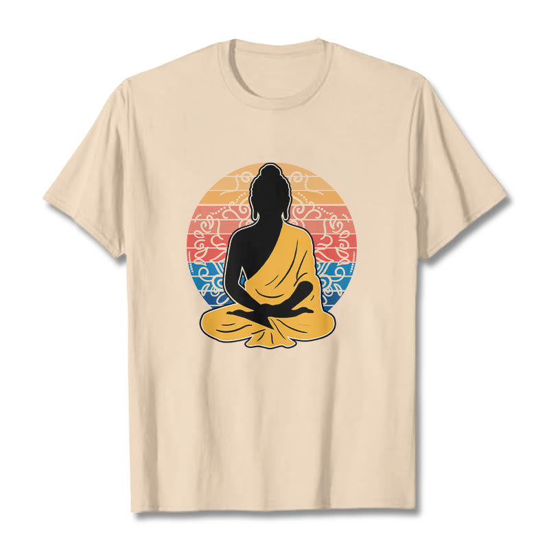 Buddha Stonesカジュアルカラフル瞑想仏陀柄コットンTシャツ - ビスク - 2XL - image 9