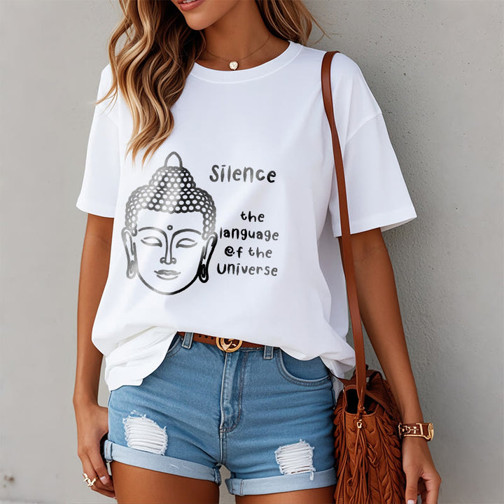 Buddha Stonesカジュアル 瞑想 仏陀頭柄 コットンTシャツ - image 8