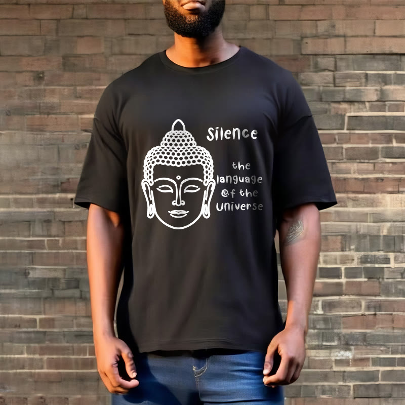 Buddha Stonesカジュアル 瞑想 仏陀頭柄 コットンTシャツ - image 3